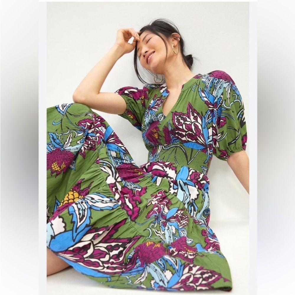 Anthropologie Conditions Apply Friya floral midi dress
